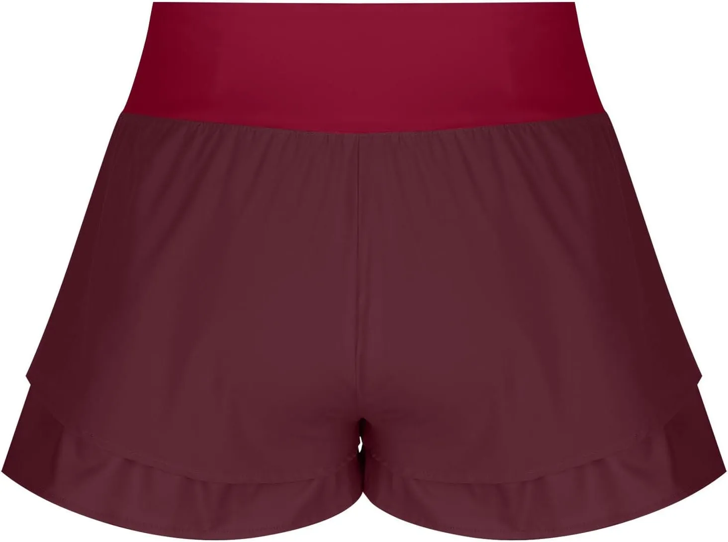 2 in 1 Running Shorts for Women Flowy High Waisted Athletic Shorts Double Layered Ruffle Workout Tennis Skirt Skorts