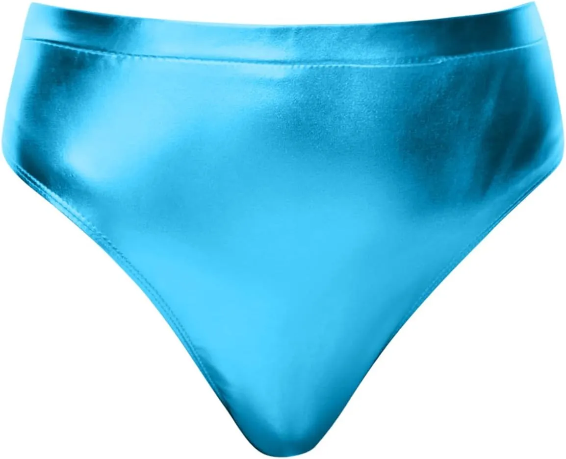 2024 Women's Metallic Faux Leather Shorts Elastic High Waist Shorts Shiny Sexy Rave Short Hot Pants for Party Clubwear