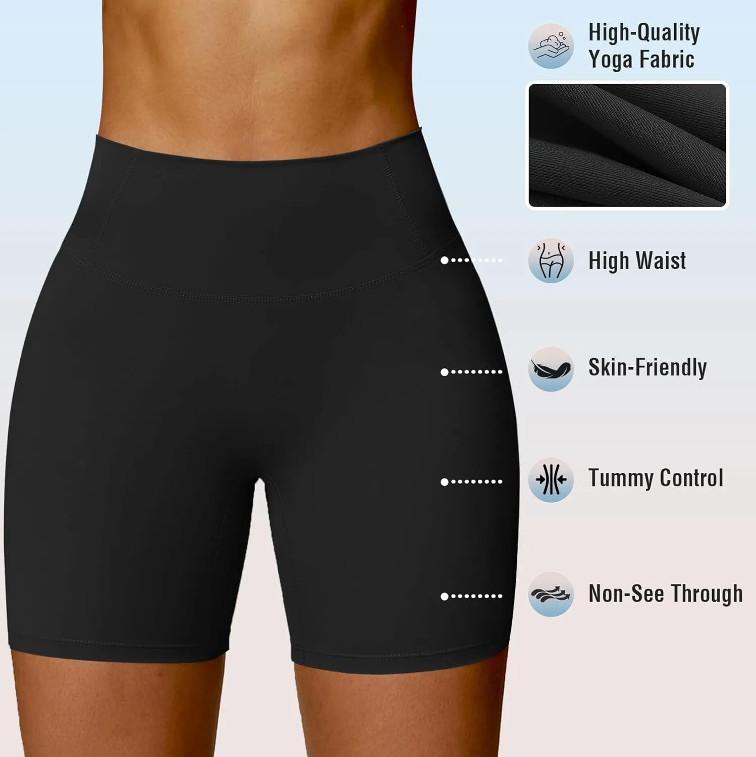 3 Pack Workout No Front Seam Scrunch Butt Biker Shorts 5" V-Back Booty Plus Size Gym Seamless Yoga Shorts