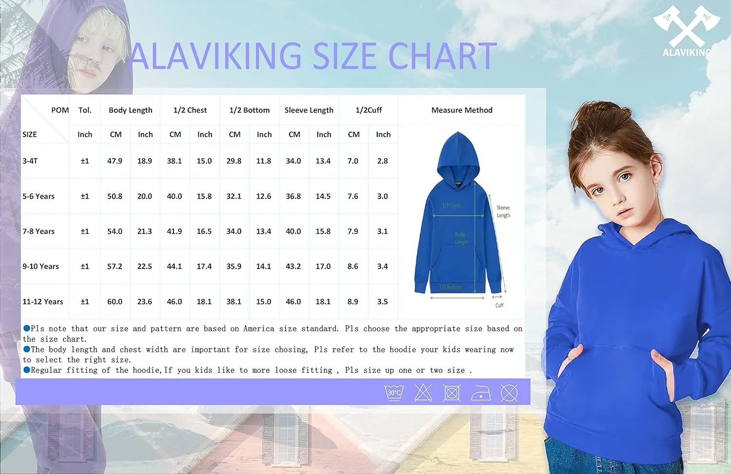 ALAVIKING Kids Soft Brushed Fleece Hooded Sweatshirts Active Pullover Hoodie for Boys and Girls 3-12 Years