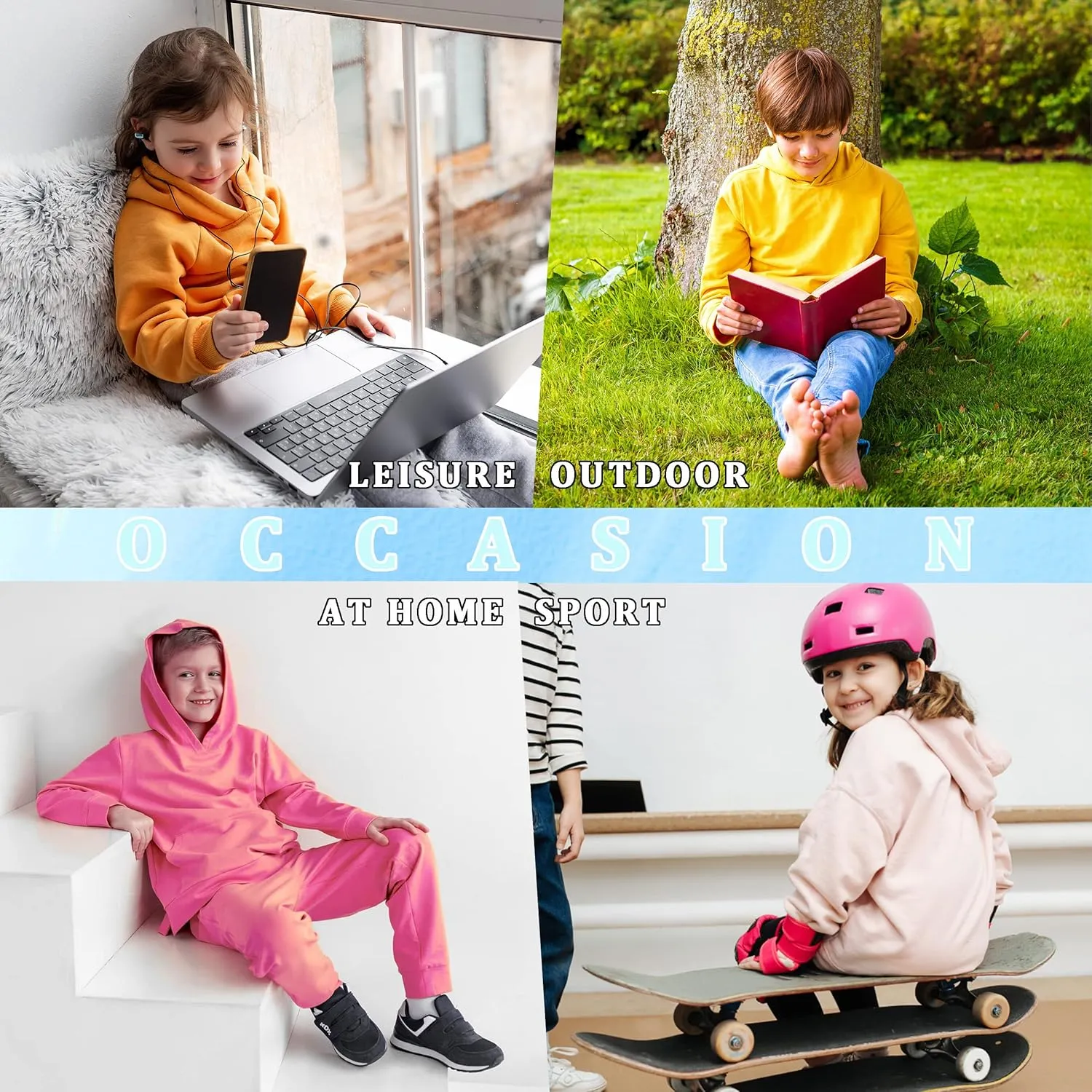 ALAVIKING Kids Soft Brushed Fleece Hooded Sweatshirts Active Pullover Hoodie for Boys and Girls 3-12 Years