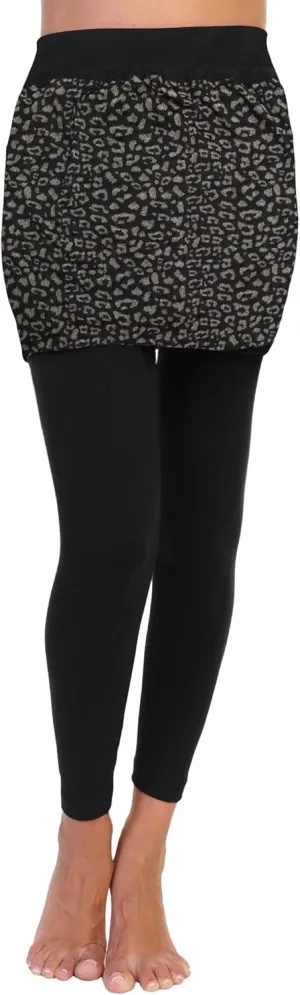 Angelina Women's Cotton Comfort High Waisted Leggings with Mini Skirt