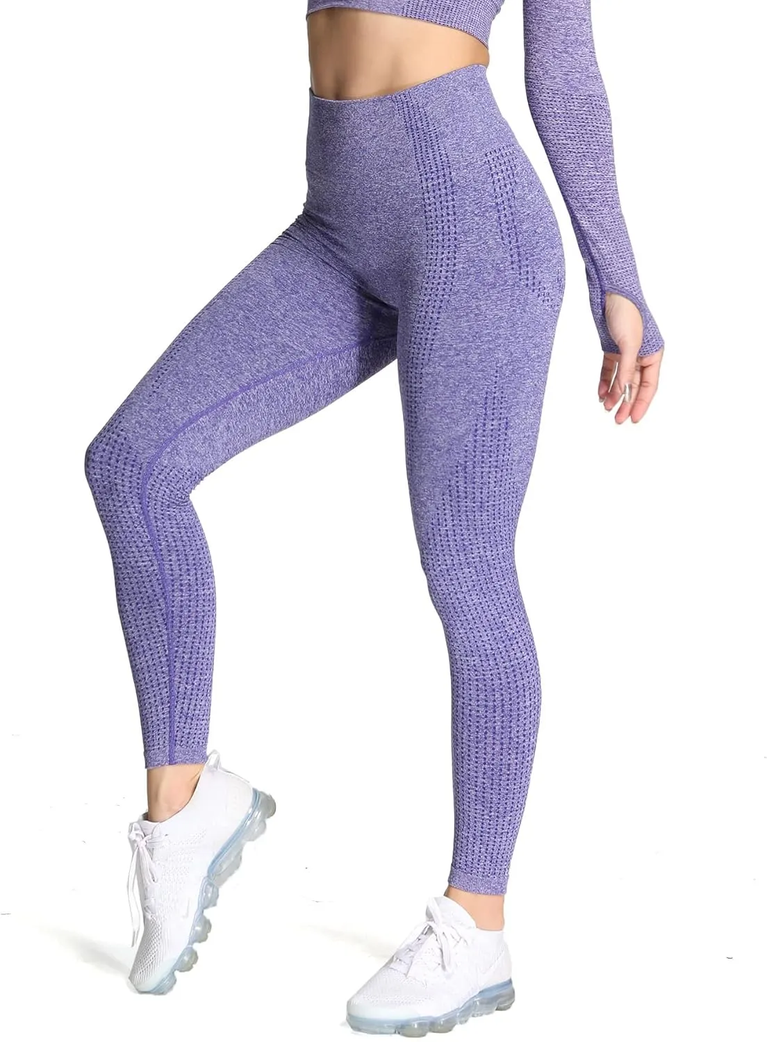 Aoxjox Women's High Waist Workout Gym Vital Seamless Leggings Yoga Pants