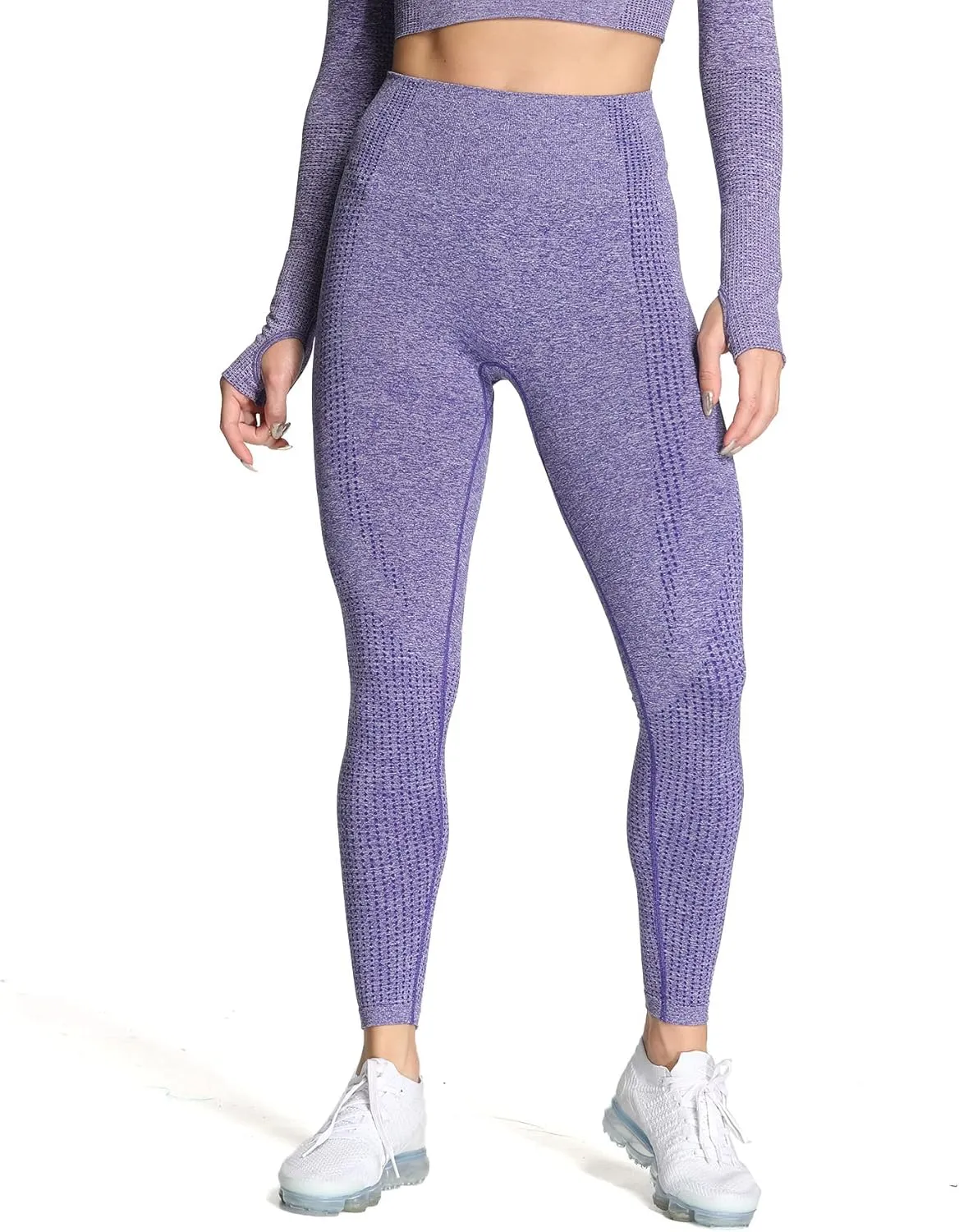 Aoxjox Women's High Waist Workout Gym Vital Seamless Leggings Yoga Pants
