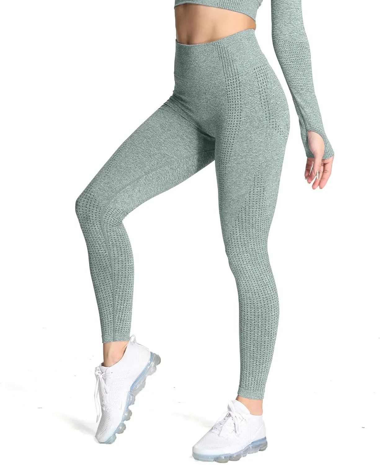 Aoxjox Women's High Waist Workout Gym Vital Seamless Leggings Yoga Pants