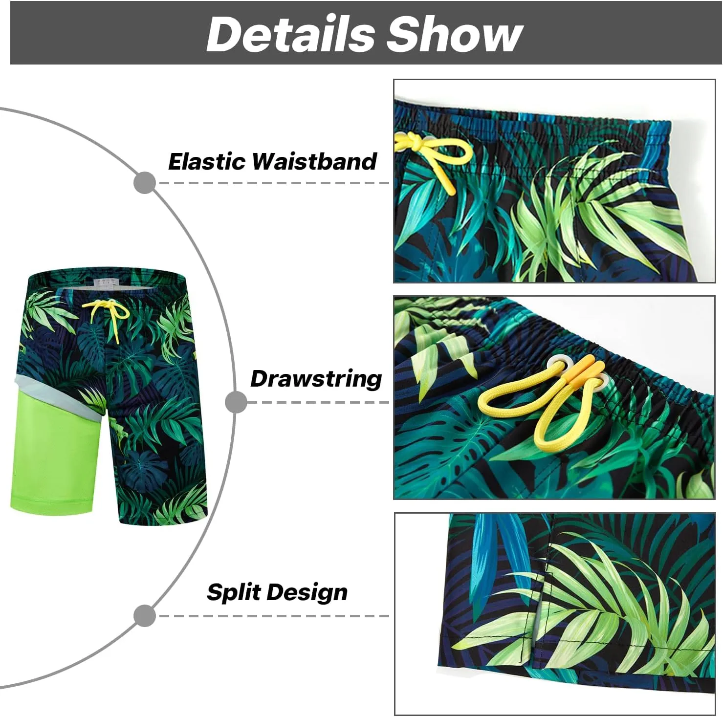 APTRO 2 in 1 Men's Swim Trunks 9" with Zipper Pockets Bathing Suit Built-in Board Shorts Swimwear Long Shorts