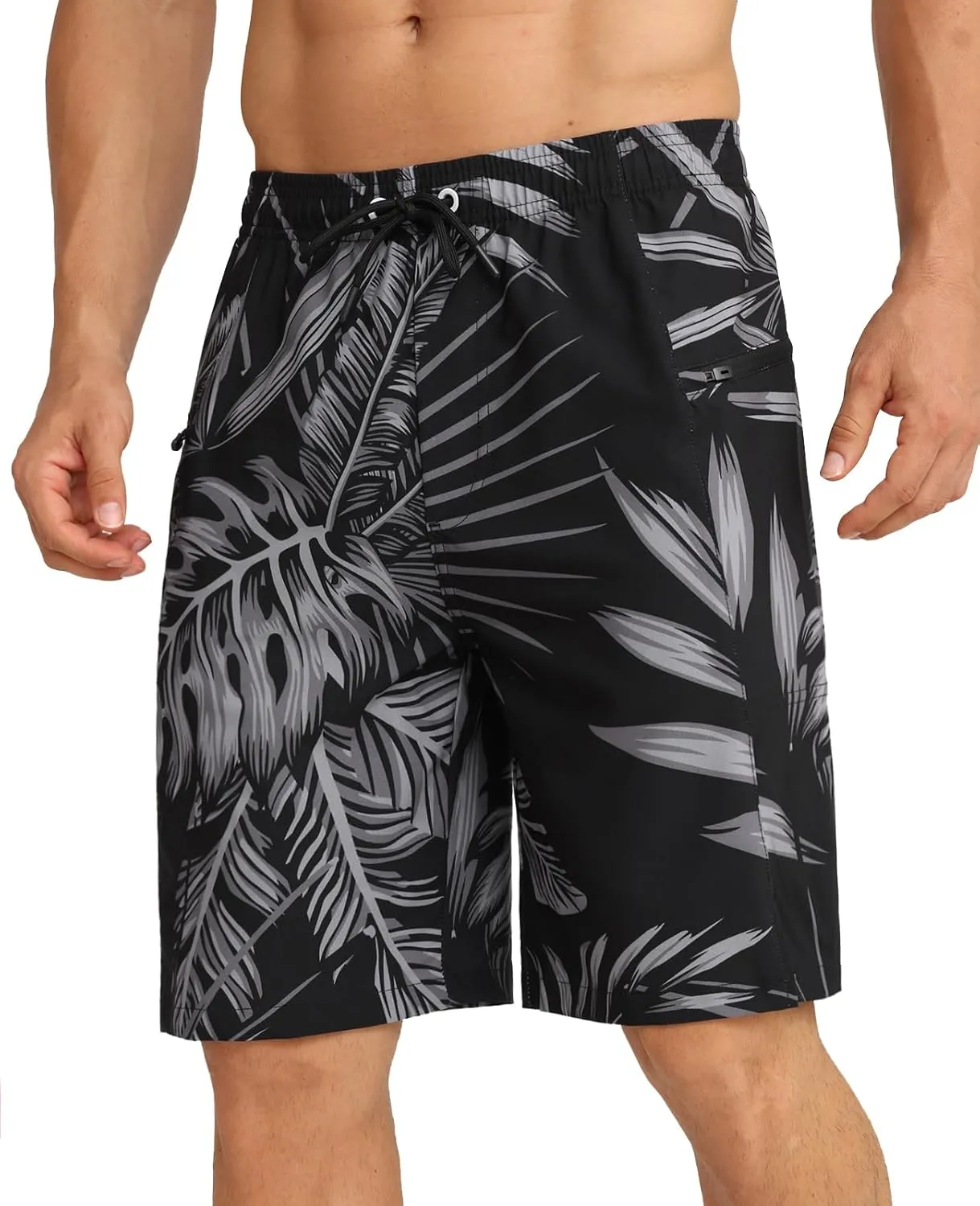 APTRO 2 in 1 Men's Swim Trunks 9" with Zipper Pockets Bathing Suit Built-in Board Shorts Swimwear Long Shorts