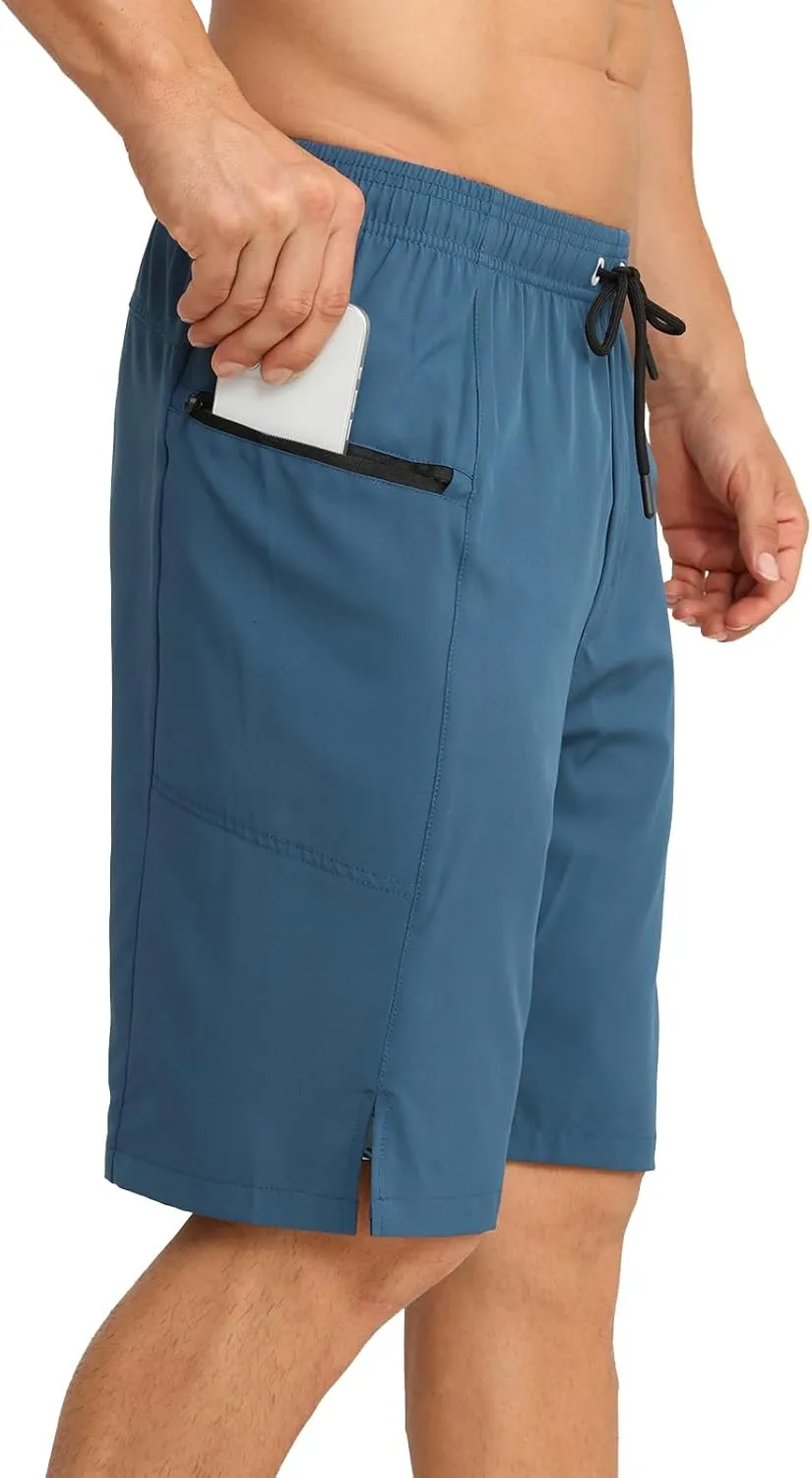 APTRO 2 in 1 Men's Swim Trunks 9" with Zipper Pockets Bathing Suit Built-in Board Shorts Swimwear Long Shorts