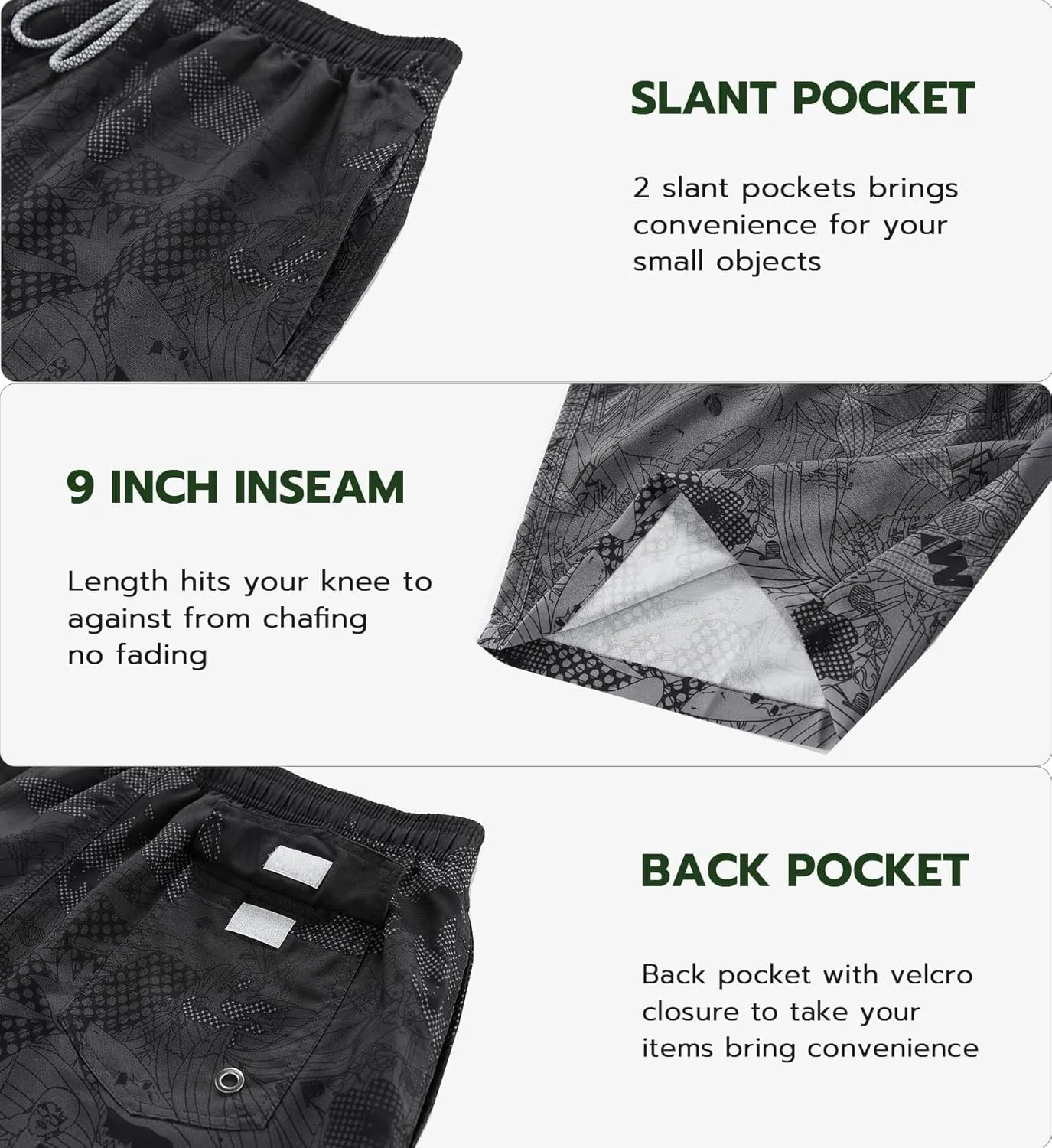 APTRO Men's Swim Trunks 9" Quick Dry Bathing Suit Big & Tall Beach Swimsuits