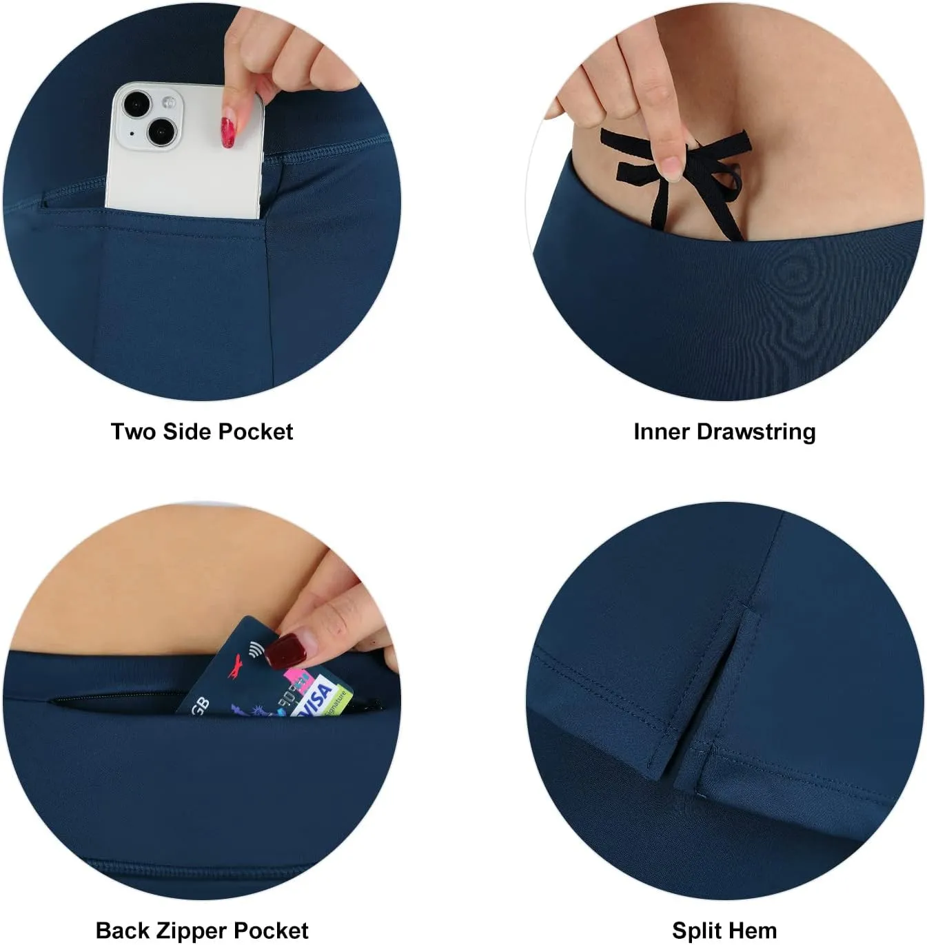 Athletic Skirt with Leggings Tennis Skirted Legging for Women with Pocket