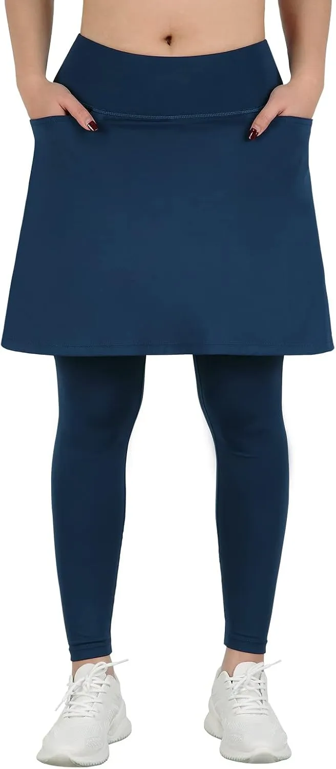 Athletic Skirt with Leggings Tennis Skirted Legging for Women with Pocket