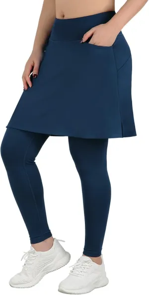 Athletic Skirt with Leggings Tennis Skirted Legging for Women with Pocket