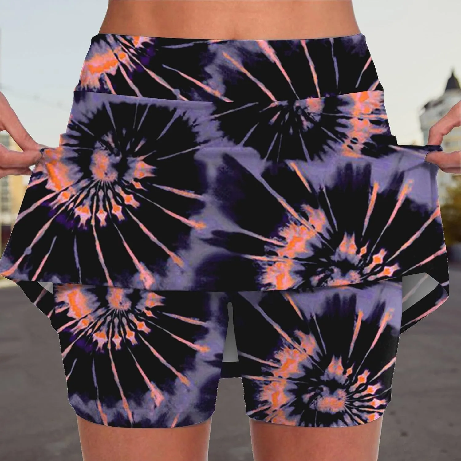 Athletic Skorts for Woman Elastic Cross Hight Waisted Tennis Yoga Shorts Skirts with Pockets Tummy Control Joggers