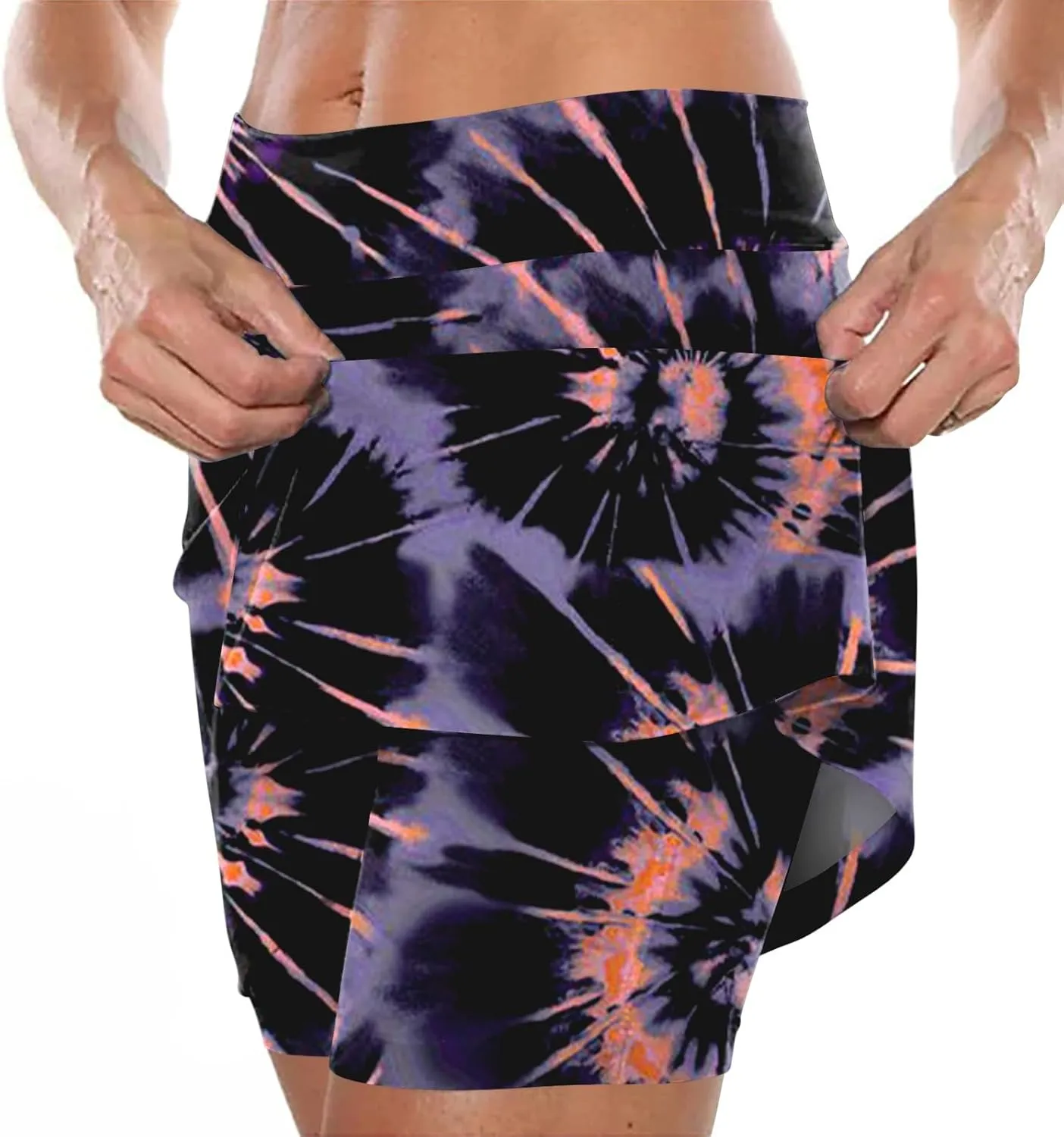 Athletic Skorts for Woman Elastic Cross Hight Waisted Tennis Yoga Shorts Skirts with Pockets Tummy Control Joggers