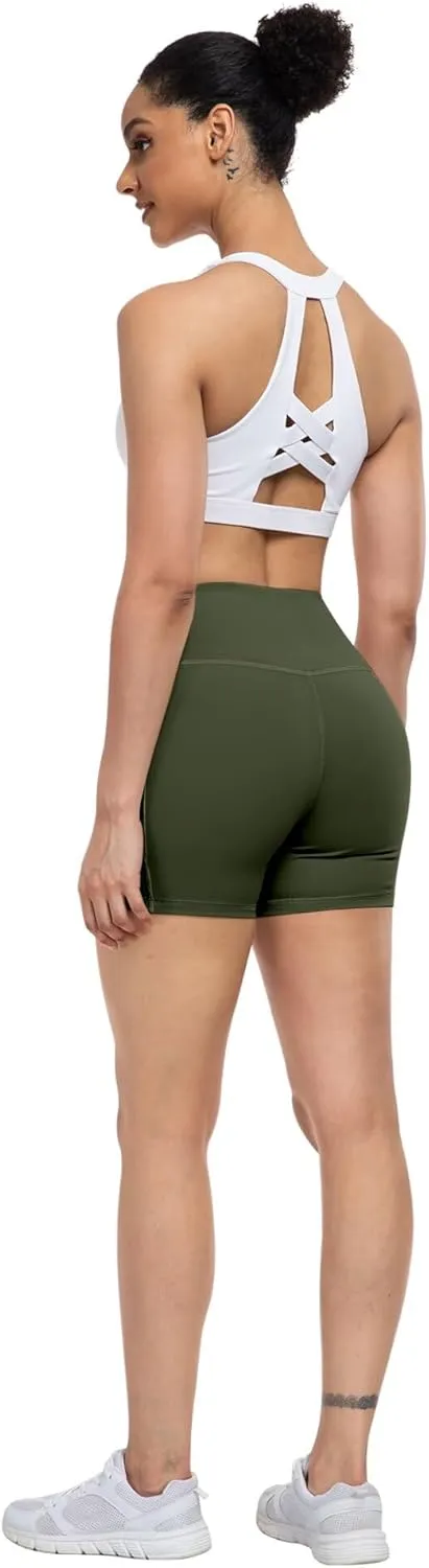 ATHVOTAR Biker Shorts Women with Pockets - 3"/5"/8" High Waisted Workout Spandex Tummy Control Gym Running Yoga Shorts
