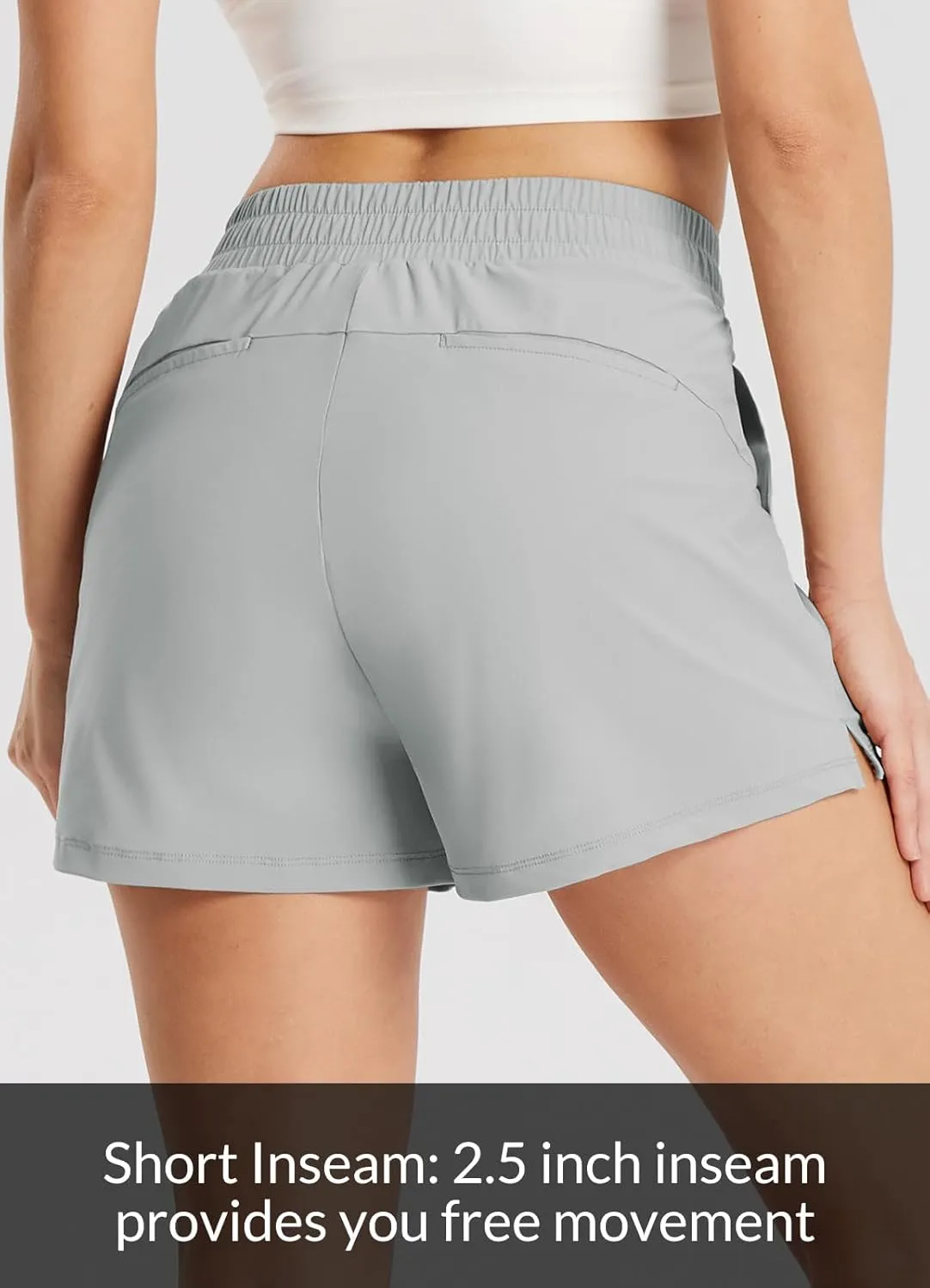 baleaf Women's High Waist Running Shorts 2.5" Athletic Workout Quick Dry Lightweight Sport Gym Shorts with Pockets Summer