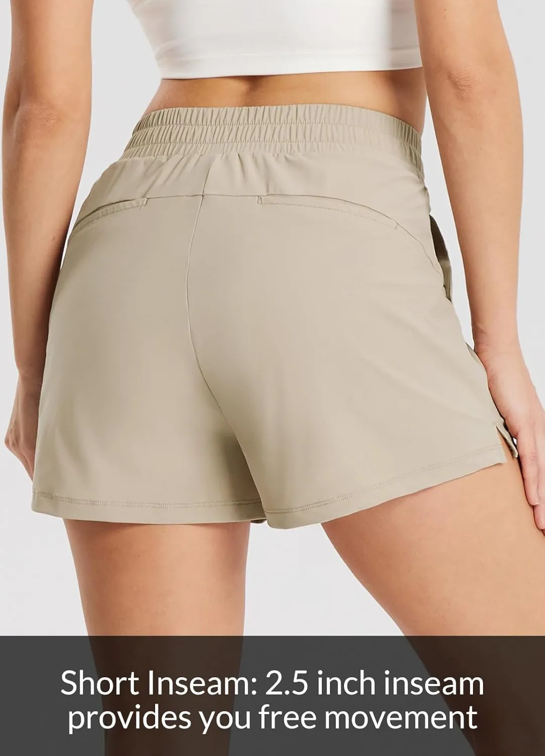 baleaf Women's High Waist Running Shorts 2.5" Athletic Workout Quick Dry Lightweight Sport Gym Shorts with Pockets Summer
