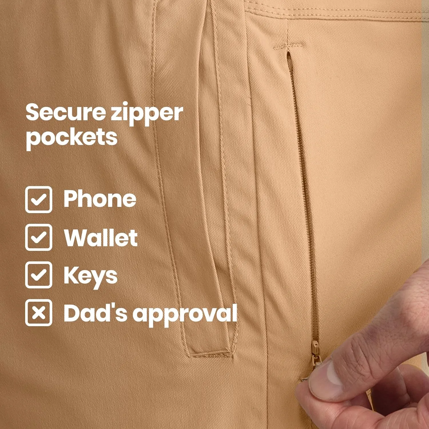 birddogs Mens Khaki Shorts  Casual, Slim Fit, Stretch Shorts with Built-in Liner for Comfort  Regular Length, 7 Inseam