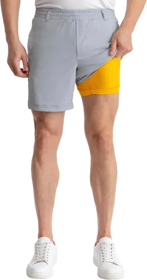 birddogs Mens Khaki Shorts  Casual, Slim Fit, Stretch Shorts with Built-in Liner for Comfort  Regular Length, 7 Inseam