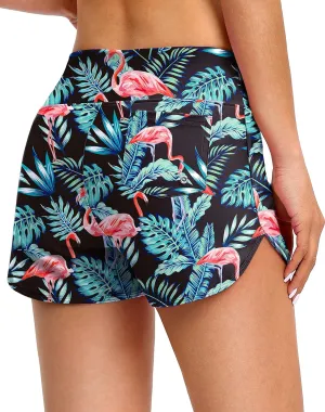 Blouty Women's Swim Board Shorts with Pockets High Waisted Tummy Control Swimsuit Bathing Shorts for Women with Liner
