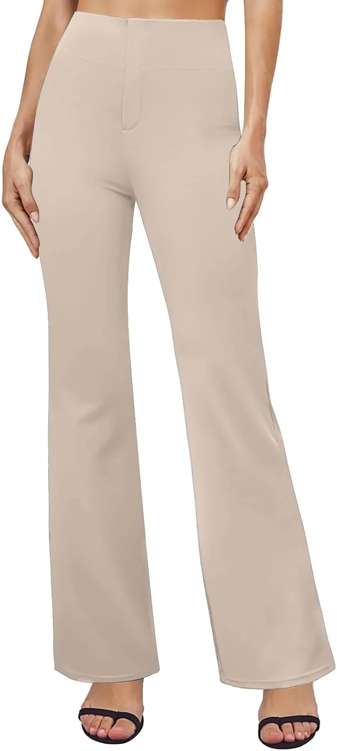 Bootcut Dress Pants for Women High Waisted Business Trousers Casual Work Pant Pull On Office Slacks with Pockets 2025