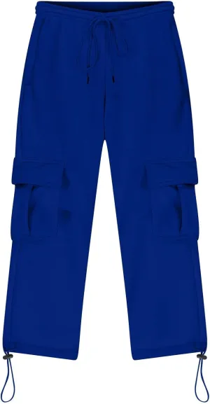 Boys' Open Bottom Fleece-Lined Sweatpants with Pockets High Elastic Waist Baggy Wide Straight Leg Pants 5-15 Years
