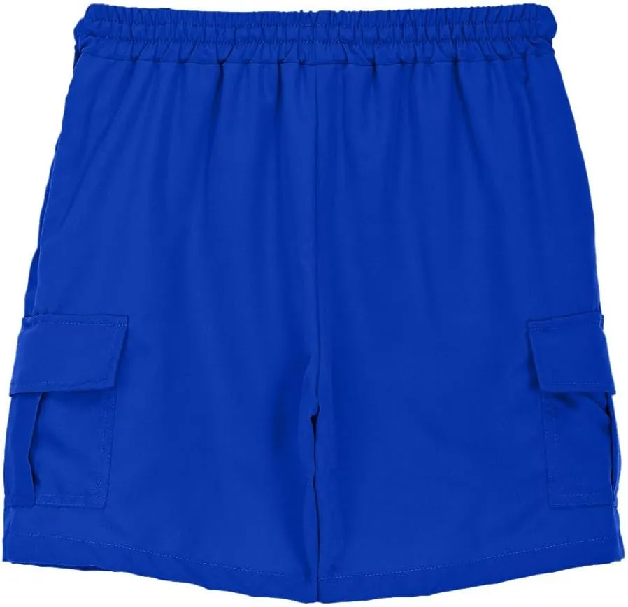 Boys Stretch Hiking Cargo Shorts Loose Elastic Waist Athletic Golf Summer Travel Shorts with Pockets for for 3-14 Years