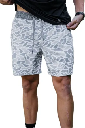 Burlebo White Speckled Athletic Shorts - White Liner