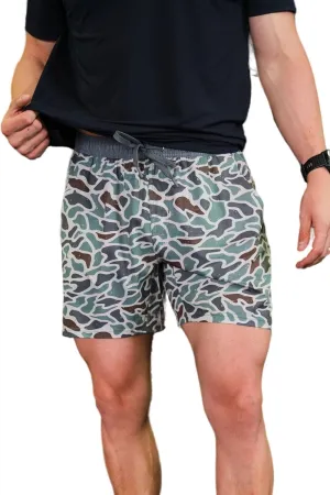Burlebo White Speckled Athletic Shorts - White Liner