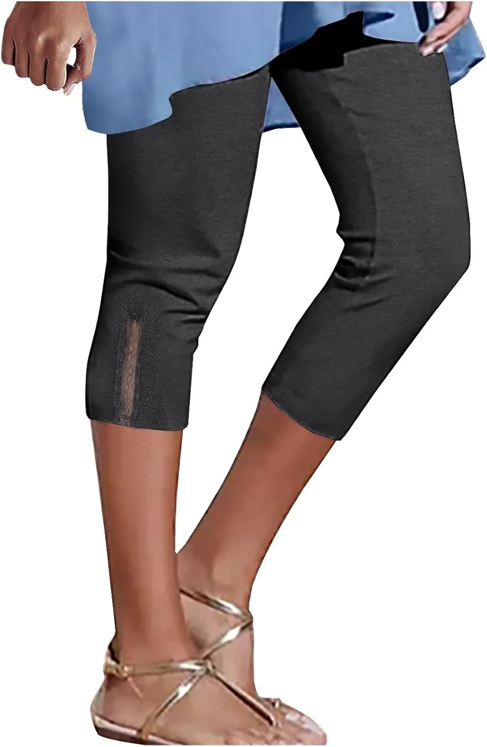 Capri Leggings for Women Fabric Bow Tie Belt Peach Hip Tight Waist High Hip Movement Yoga Shorts Cropped Pants High
