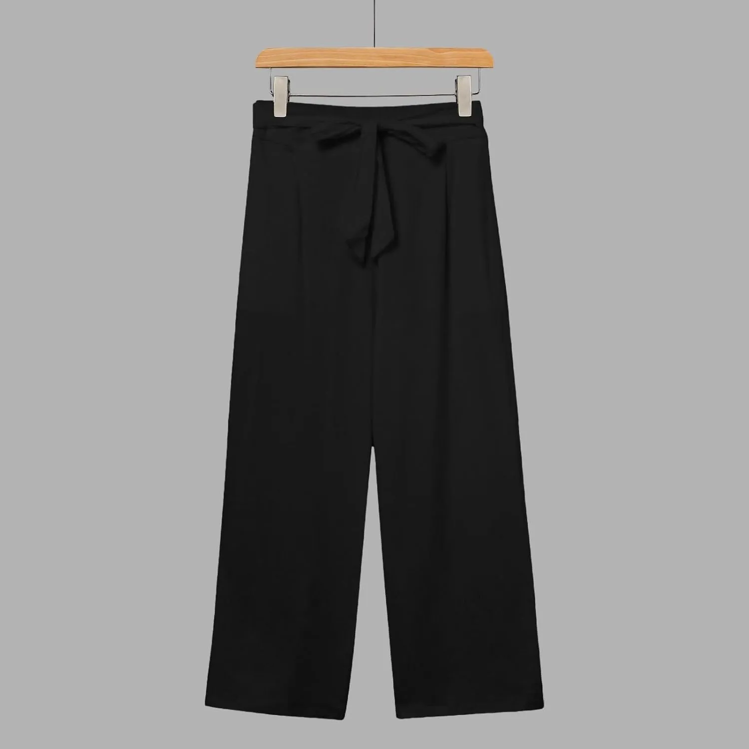 Capris Pants for Women Cotton Linen Casual Summer 2025 Straight Wide Leg Drawstring Elastic Waist Cropped Trouser