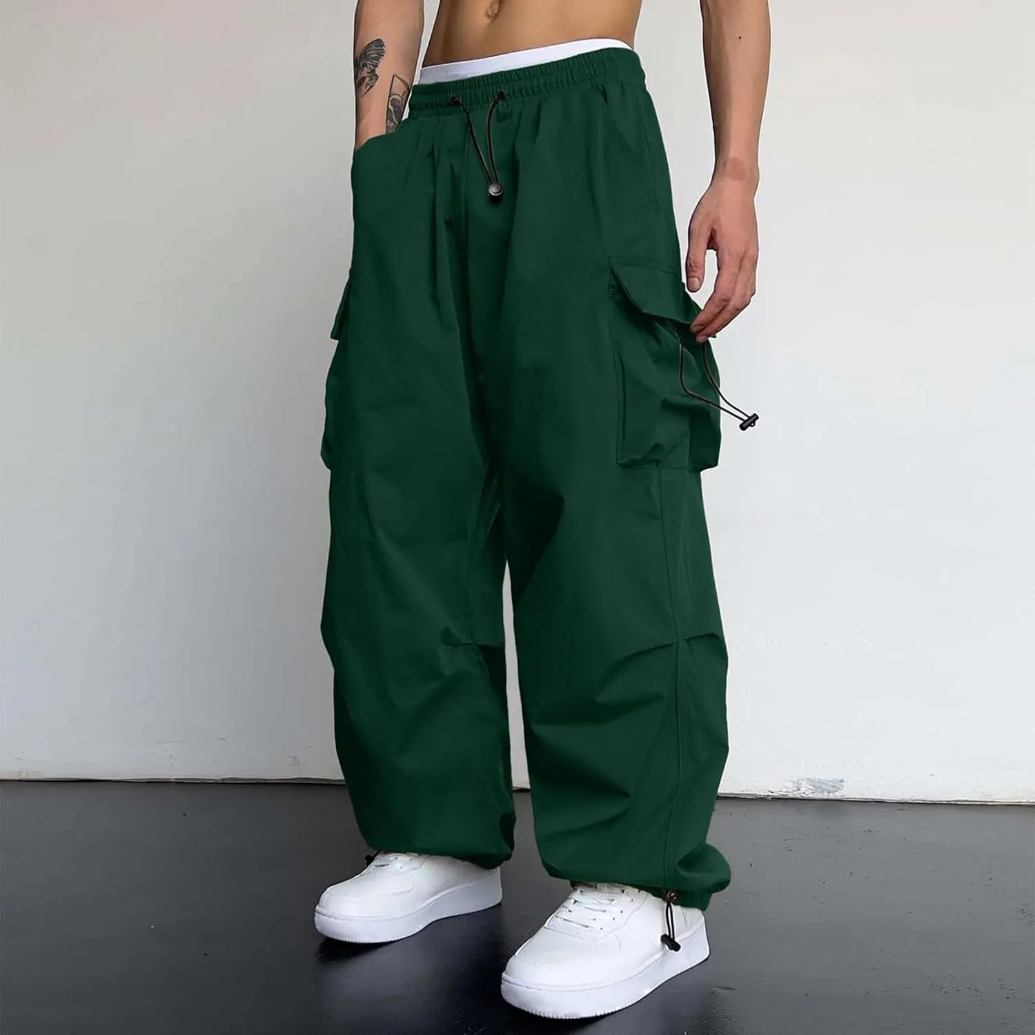 Cargo Pant for Men Stretchy Casual Joggers Elasticated Waist Jogging Work Pant Multi Pockets