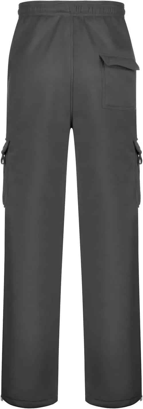Cargo Pants For Men Men's Fashion Heavyweight Cargo Fleece Sweatpants Stretch Elastic Sports Jogger Trousers Pants