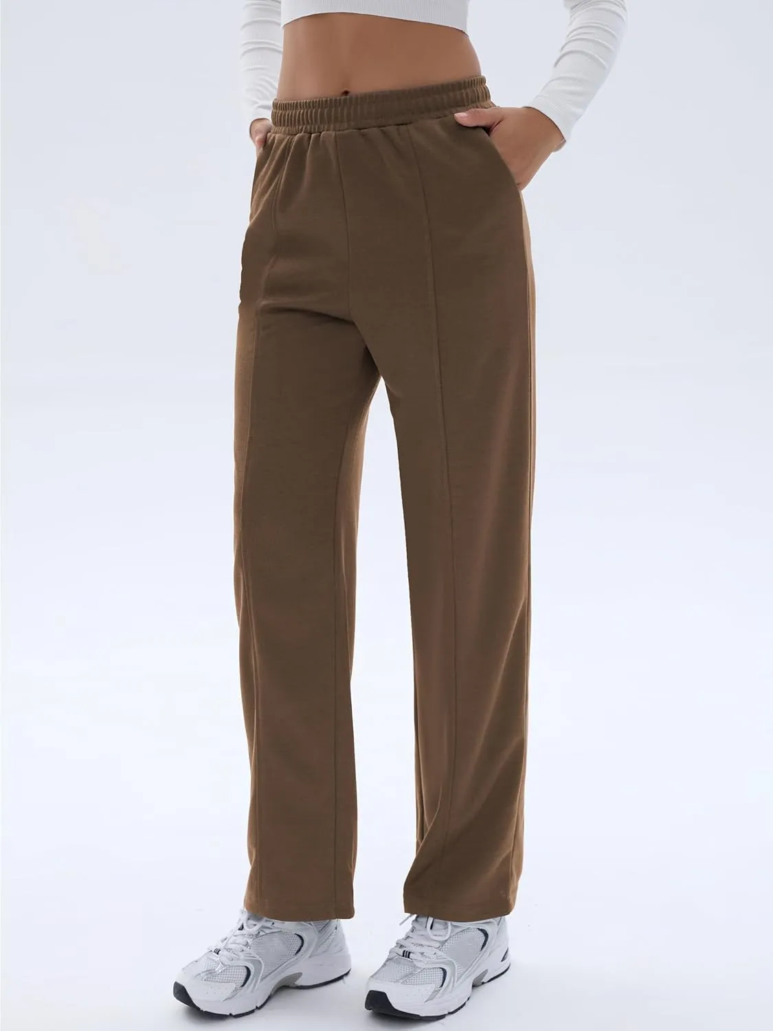 Cargo Sweatpants for Women High Waisted Wide Leg Cargo Pant Baggy Elastic Thicken with 6 Pockets