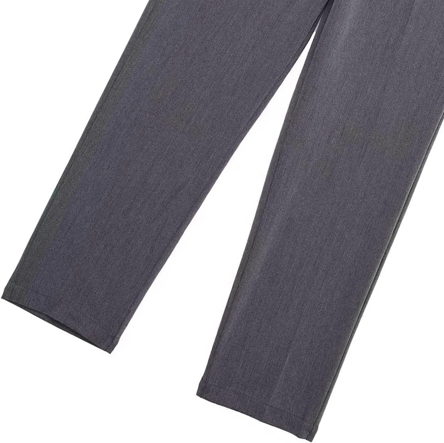 Casual Pants for Women Business Work Office Dress Trousers Solid Color High Waist Zip Straight Leg Pants with Pockets