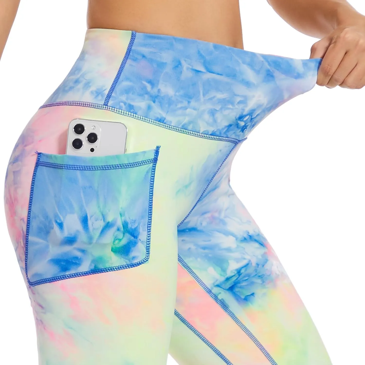 ccko High Waist Biker Shorts for Women with Pockets Workout Yoga Spandex Athletic Leggings Shorts for Gym Running