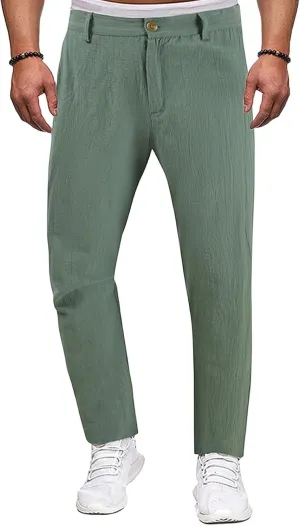 Chino Pants for Men Straight Fit Business Casual Trousers Textured Stretch Pant Office Work Slim Pants Spring Summer