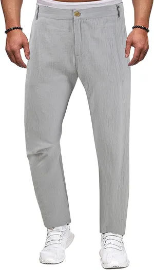 Chino Pants for Men Straight Fit Business Casual Trousers Textured Stretch Pant Office Work Slim Pants Spring Summer
