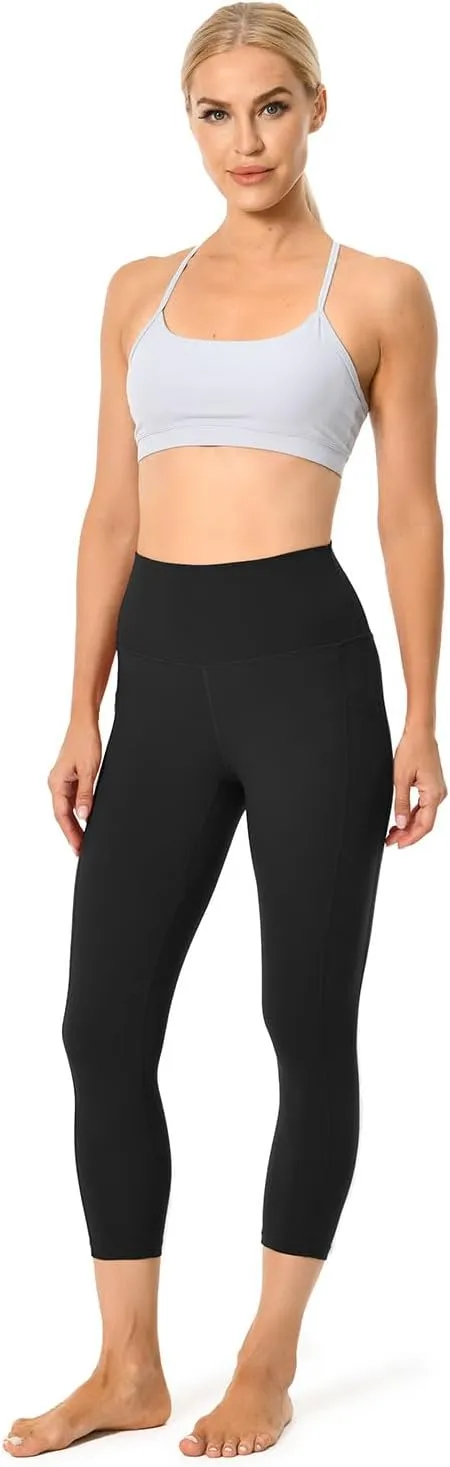 Colorfulkoala Women's High Waisted Yoga Capris 21" Inseam Leggings with Pockets