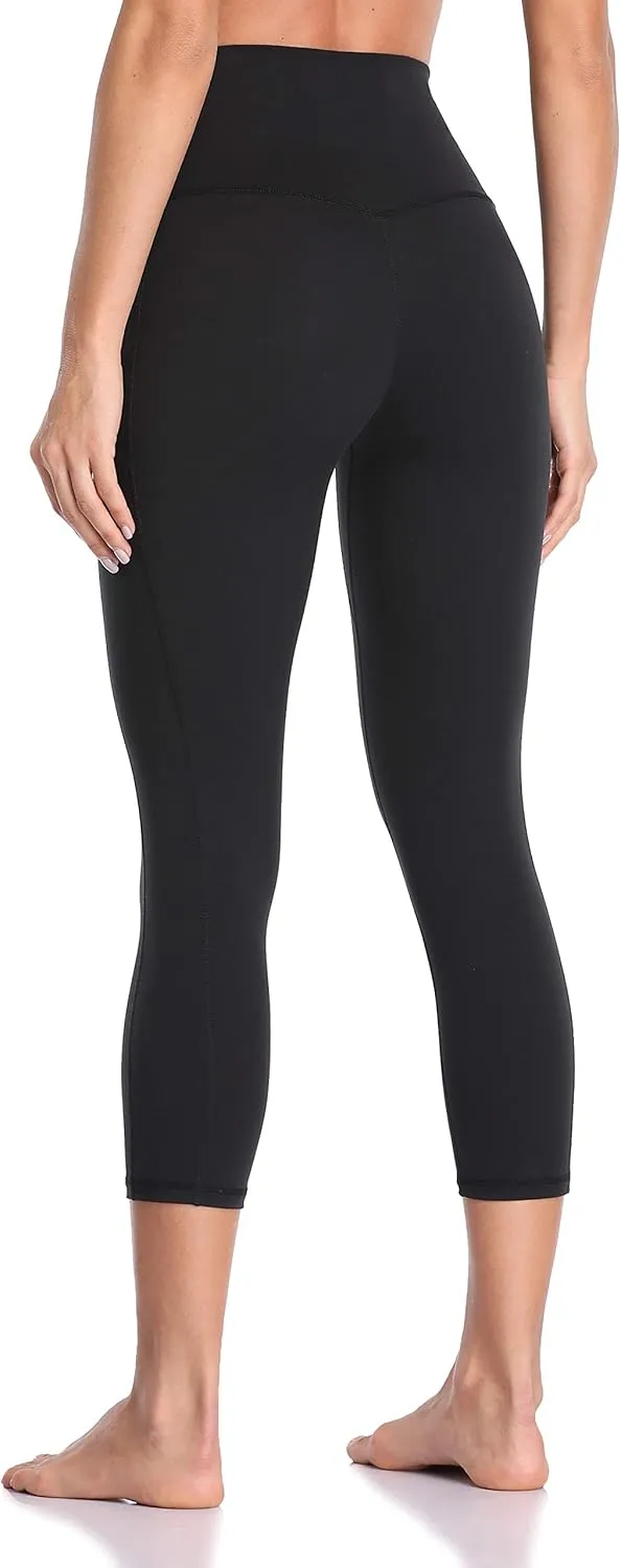 Colorfulkoala Women's High Waisted Yoga Capris 21" Inseam Leggings with Pockets