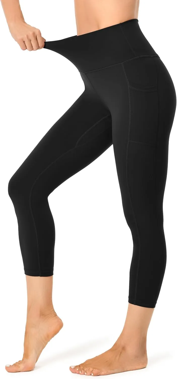 Colorfulkoala Women's High Waisted Yoga Capris 21" Inseam Leggings with Pockets