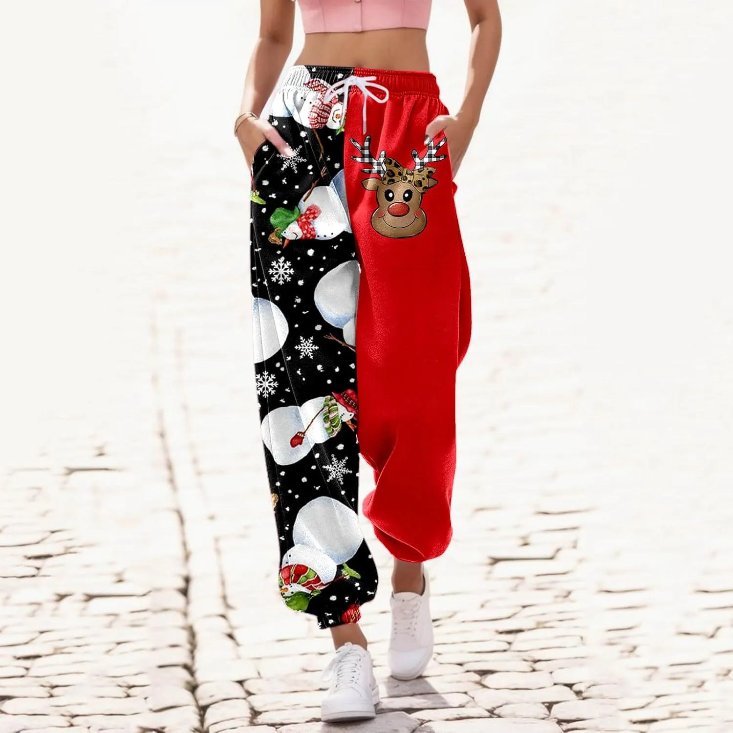 cooki Sweatpants Women Baggy Womens Sweatpants with Pockets Cinch Bottom Drawstring Elastic Waist Pants Athletic Yoga Joggers