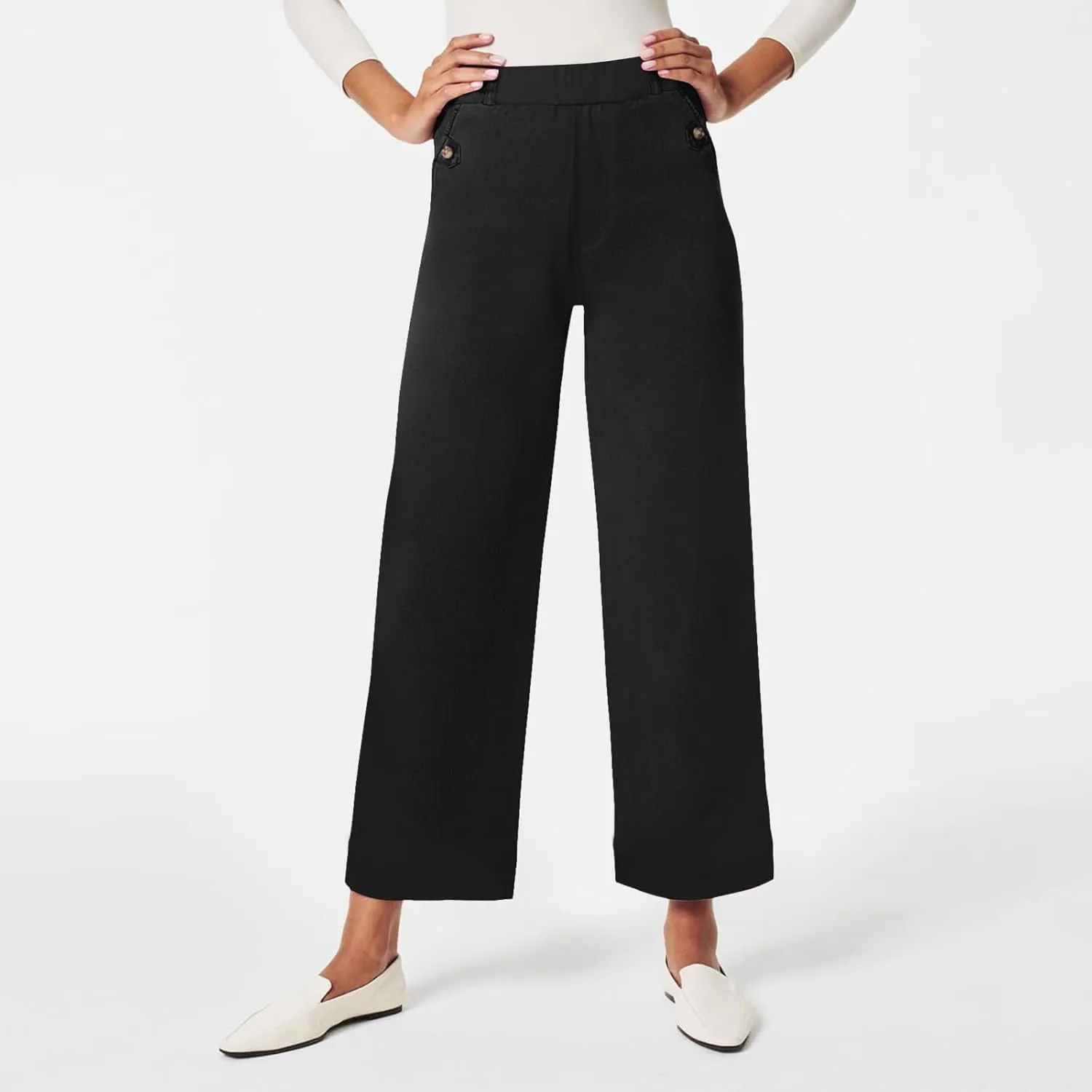 Corduroy Pleated Pants for Women Winter Twill Travel Thermal with Pockets Straight Leg Straight Leg