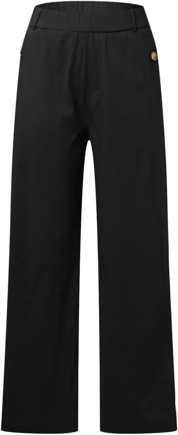 Corduroy Pleated Pants for Women Winter Twill Travel Thermal with Pockets Straight Leg Straight Leg