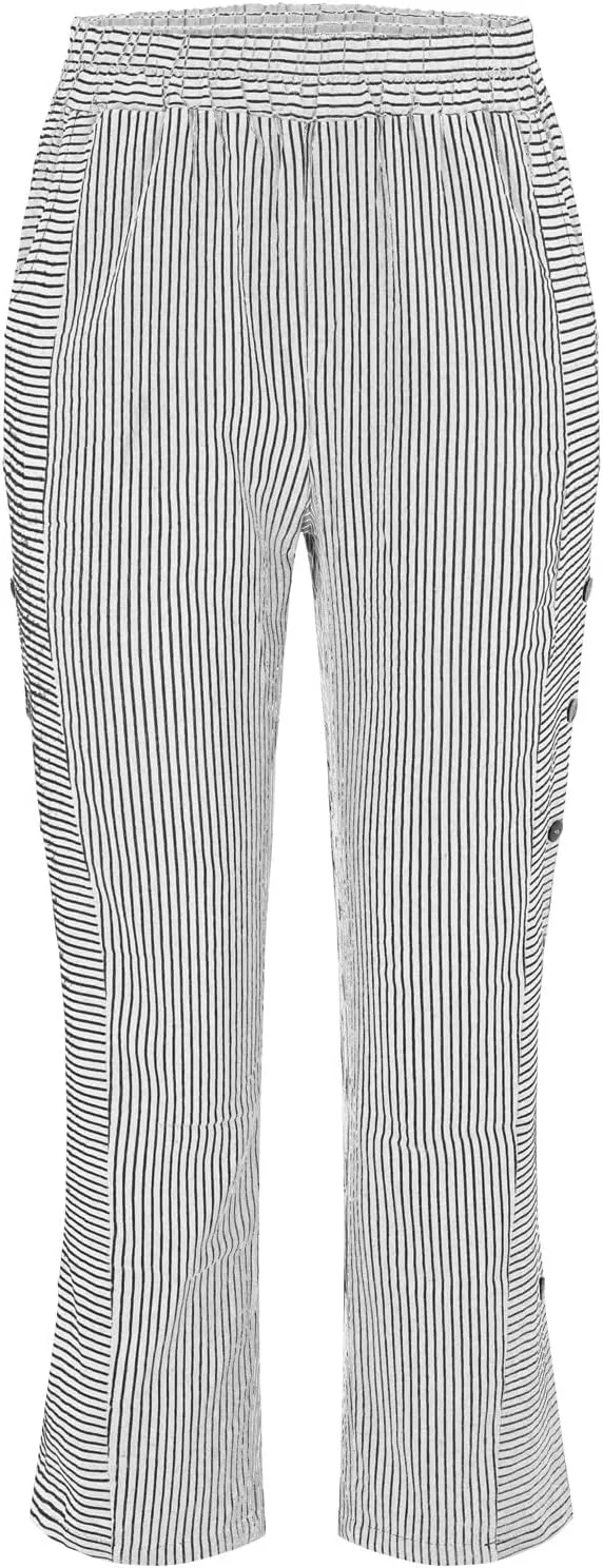 Cotton Linen Pants Women Casual Pant Lightweight Summer Elastic Waist Plus Size Lounge Long Trousers