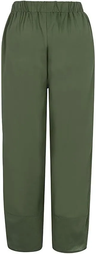 Cotton Linen Pants Women Casual Pant Lightweight Summer Elastic Waist Plus Size Lounge Long Trousers