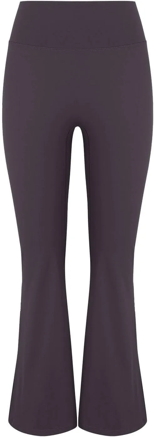 CRNTCEM Slim Fit Yoga Flared Pants for Women High Waist Pull On Wide Leg Bottom Leggings Tummy Control Work Bootcut Trousers