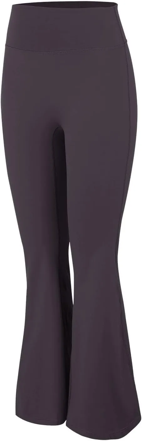 CRNTCEM Slim Fit Yoga Flared Pants for Women High Waist Pull On Wide Leg Bottom Leggings Tummy Control Work Bootcut Trousers