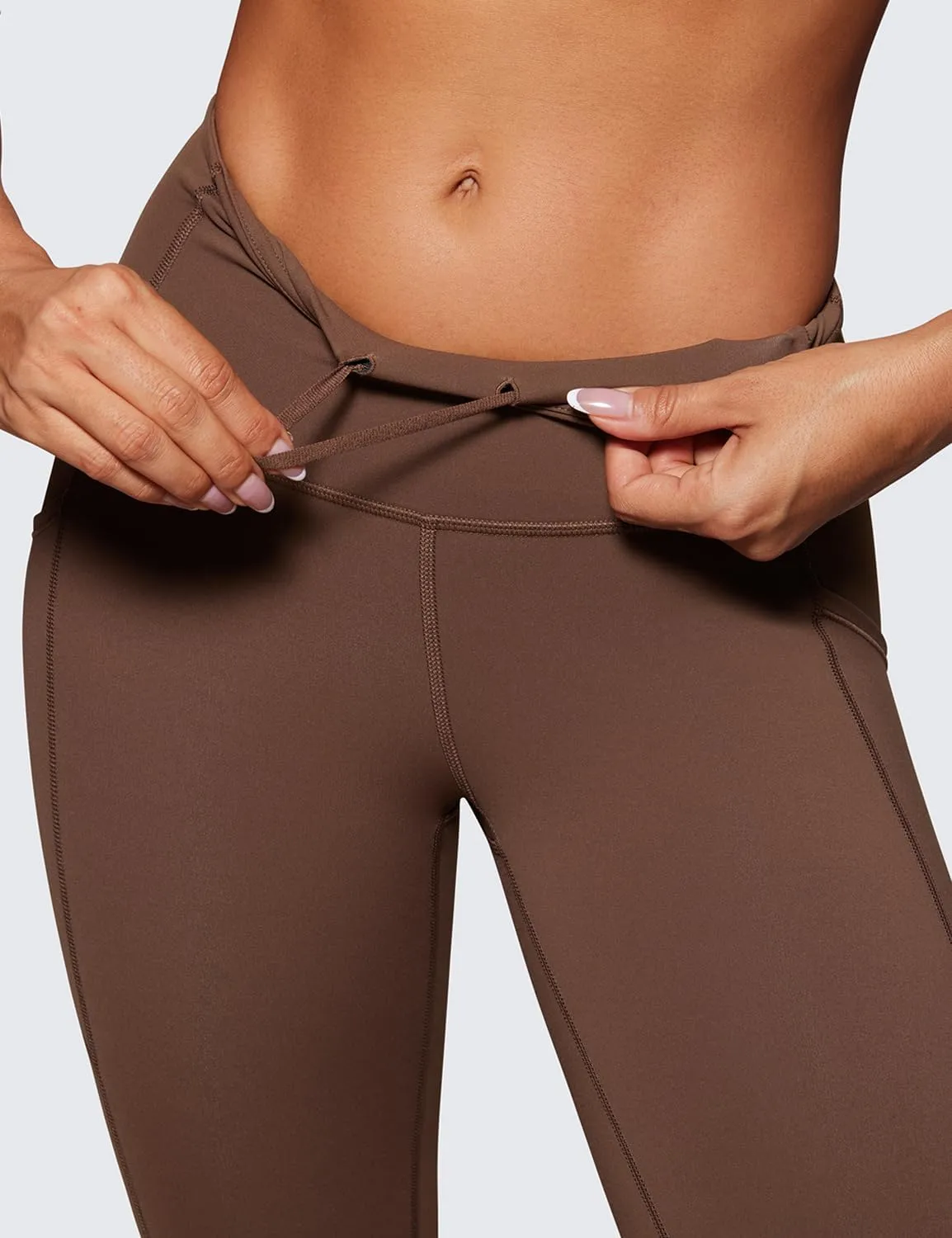 CRZ YOGA Women's Naked Feeling Long Biker Shorts - 10'' High Waisted Workout Gym Running Spandex Shorts Side Pockets