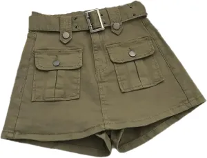 Dawery Fake 2 pcs Skirts Shorts Women Autumn and Winter High-Waisted Y2K A-line Belt Shorts Women's Outwear Cargo Pants